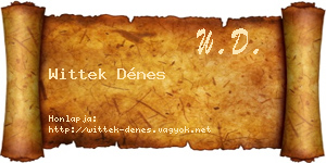 Wittek Dénes névjegykártya